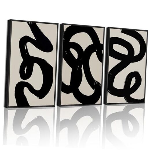 Black Abstract Wall Art Ink Wash 11