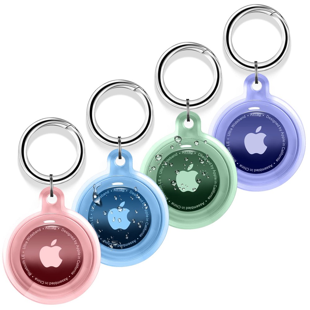 4 Pack Waterproof Airtag Holder Case with Keychain for Apple Air Tag