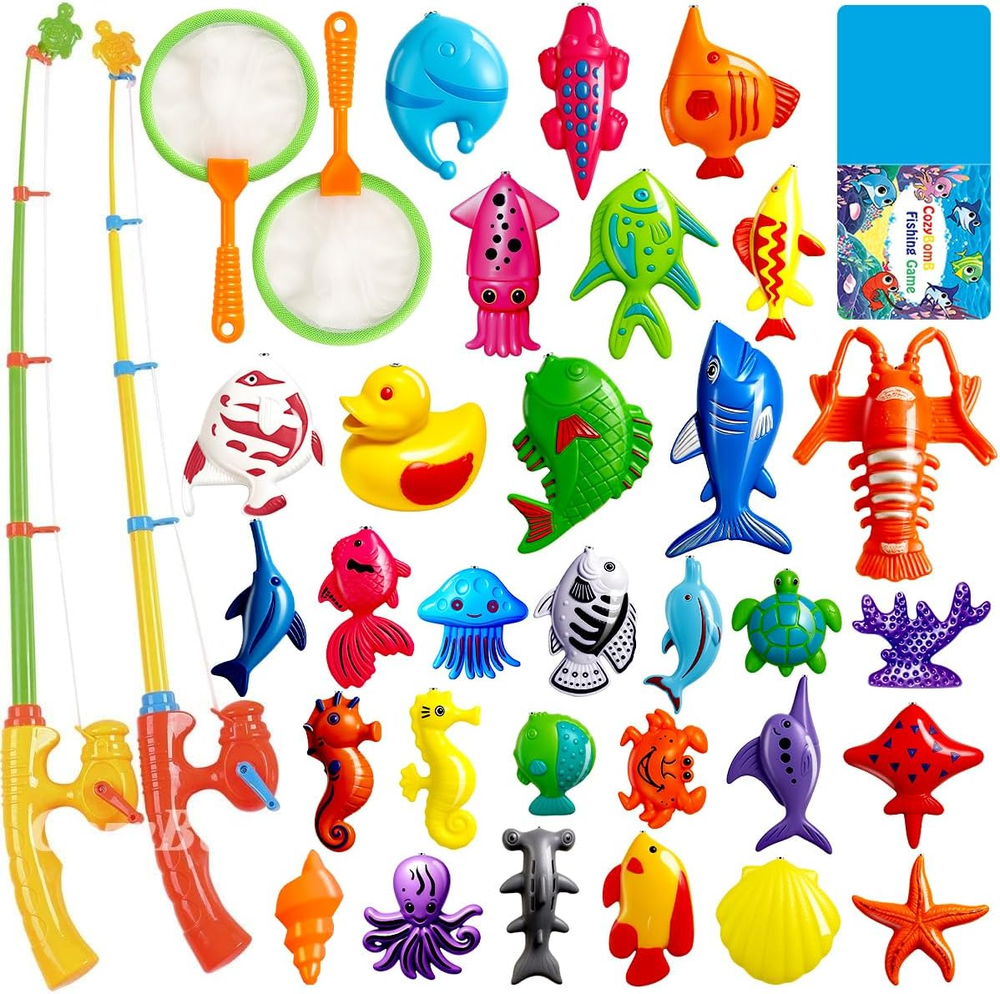 Magnetic Fishing Game Toy Set for Toddlers Water Table Bathtub Pool Play