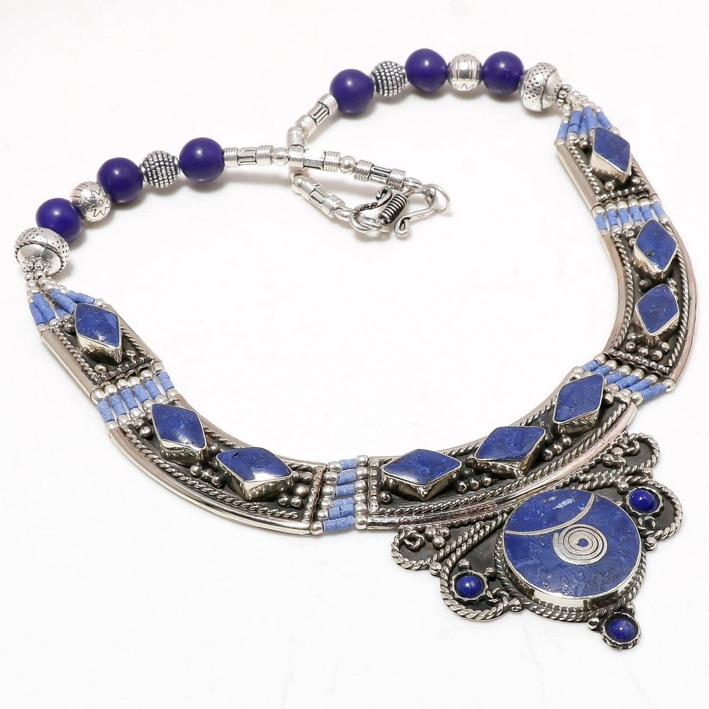 Lapis Lazuli Handmade Bohemian Ethnic Tribal Jewelry Nepali Necklace 18