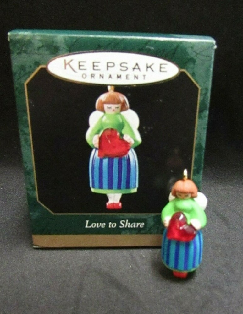Hallmark Love to Share 1999 Miniature Keepsake Ornament QXM4557 Angel Heart
