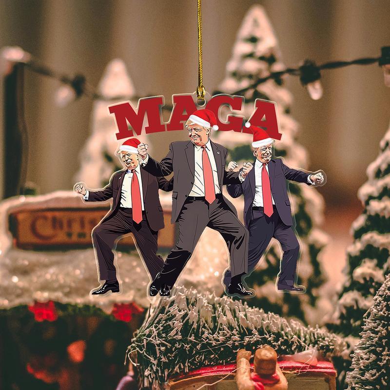 MAGA Santa Trump ornament  Christmas Tree Decor  Make America Great Again  2D Fl