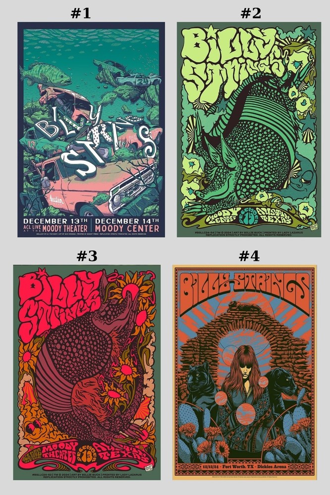 Billy Strings Show In Austin, Tx On December 12-13 & 14 2024 Poster Music Poster