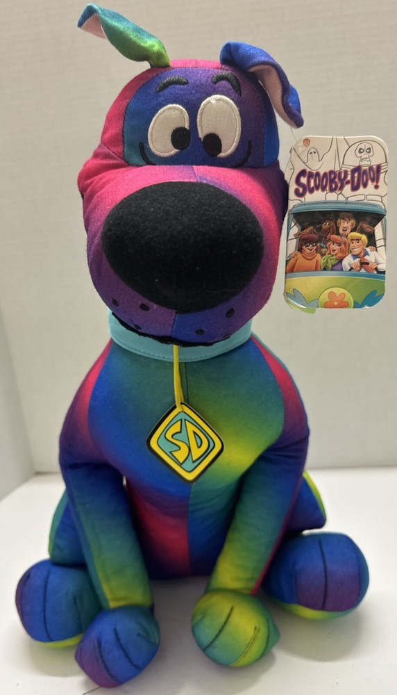 Scooby-Doo Rainbow Style Tie-Dye 12” Plush w/ Tags By Toy Factory