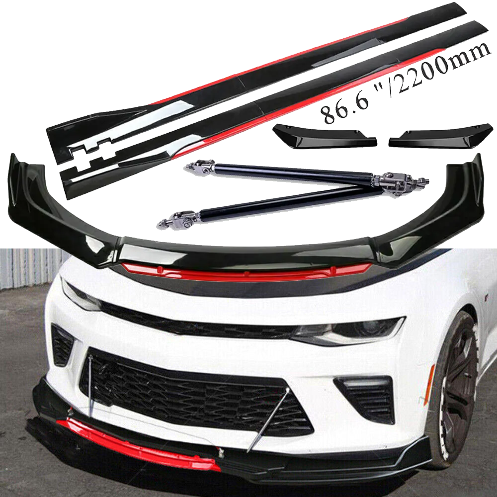For Chevrolet Chevy 2 Layer Front Bumper Lip Spoiler Splitter /Side /Skirt Body