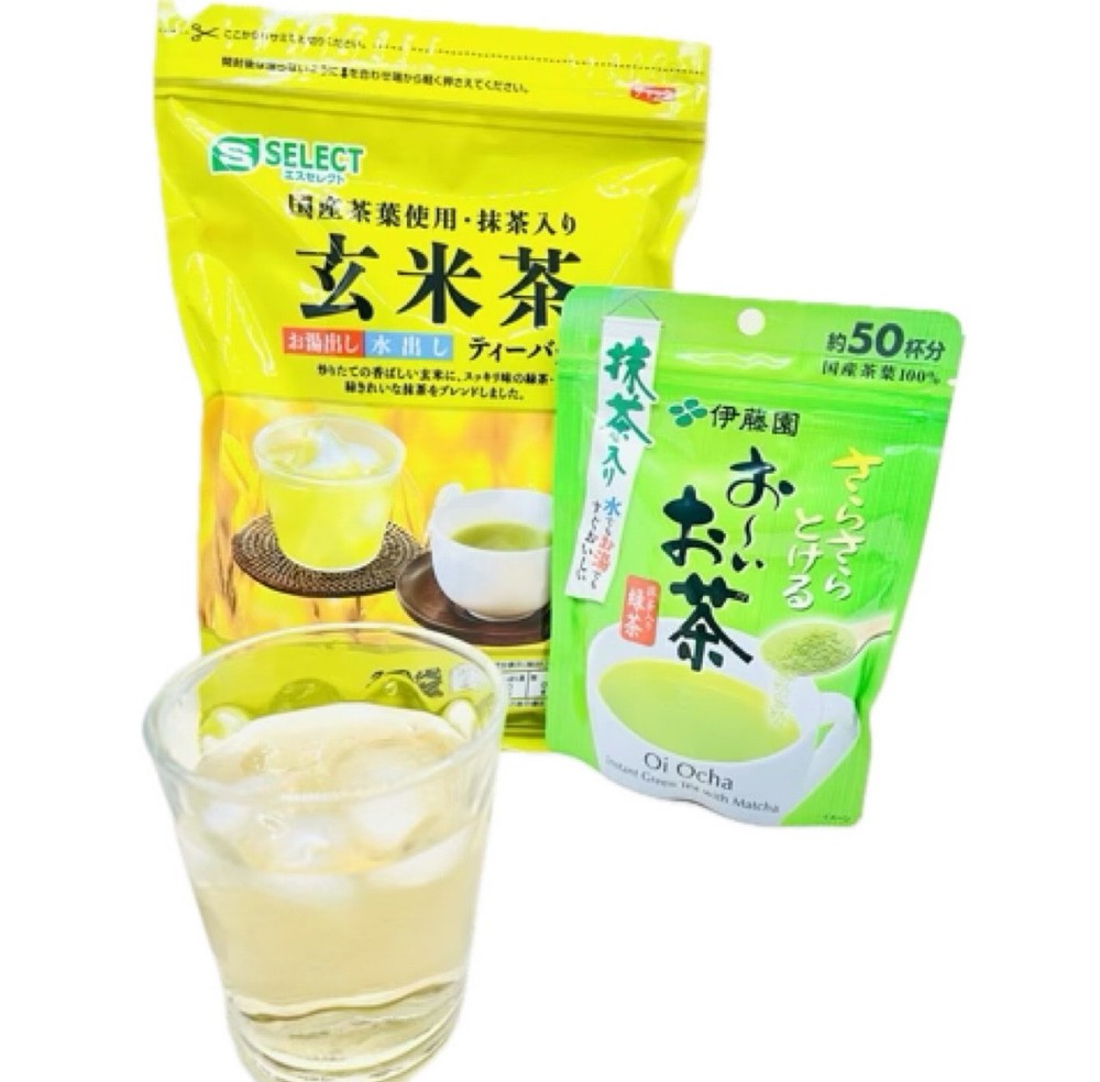 Japanese Tea Set with Genmaicha and Matcha Green Tea Powder – Made in Japan