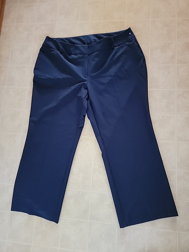 Alfani NWOT Women's Tummy Control Curvy Fit Trousers in Modern Navy Size 24W
