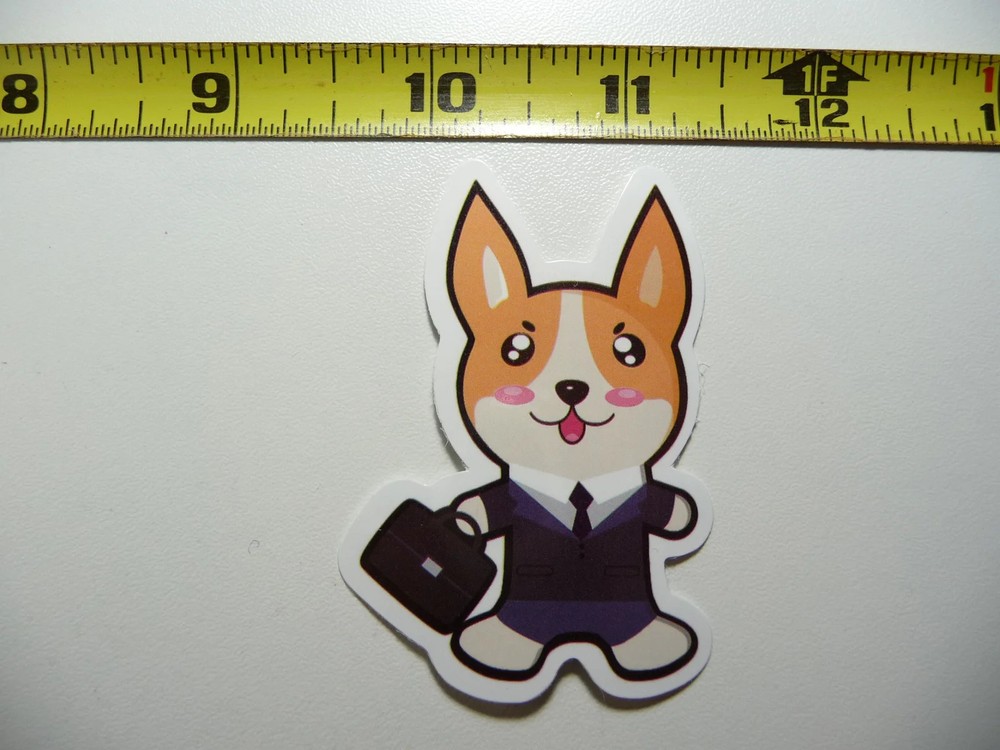 CORGI SUIT BUSINESS SMALL STICKER DECAL DOG PET BEST FRIEND FUNNY LAPTOP