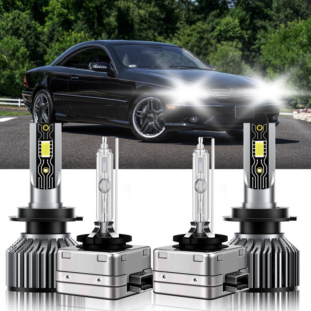 For Mercedes-Benz CL65 AMG 2010-2010 4X H7+D1S LED HID Headlight Bulbs Combo