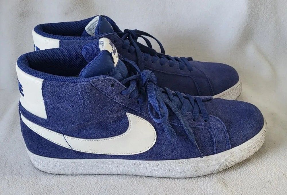 Nike SB Zoom Blazer Mid Royal Blue Shoes Skate Suede  864349-403 Men's 12