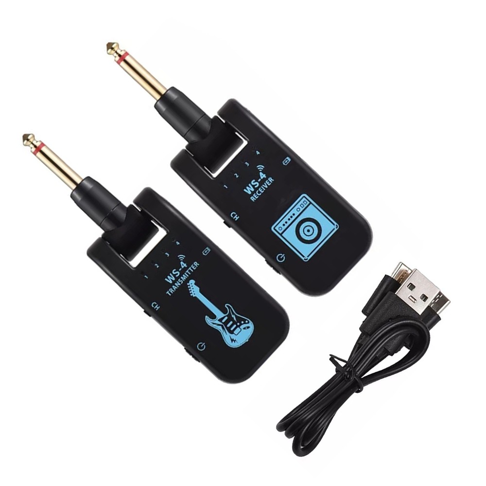 8-Channel 2.4G Wireless Guitar System with Rechargeable Transmitter and Receiver
