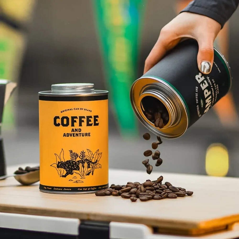 Portable Coffee Bean Sealed Jar – 150g/200g Tinplate Storage Container for Campi