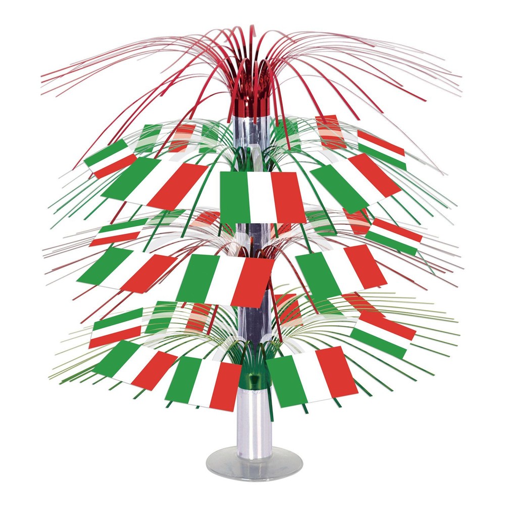 Italian Flag Party Centerpiece - Patriotic Decoration for Italian Themed Events