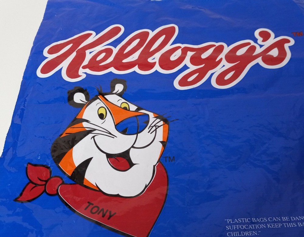 Rare Vintage  Tony the Tiger Kellogg's Plastic Tote Bag Summit Marketing