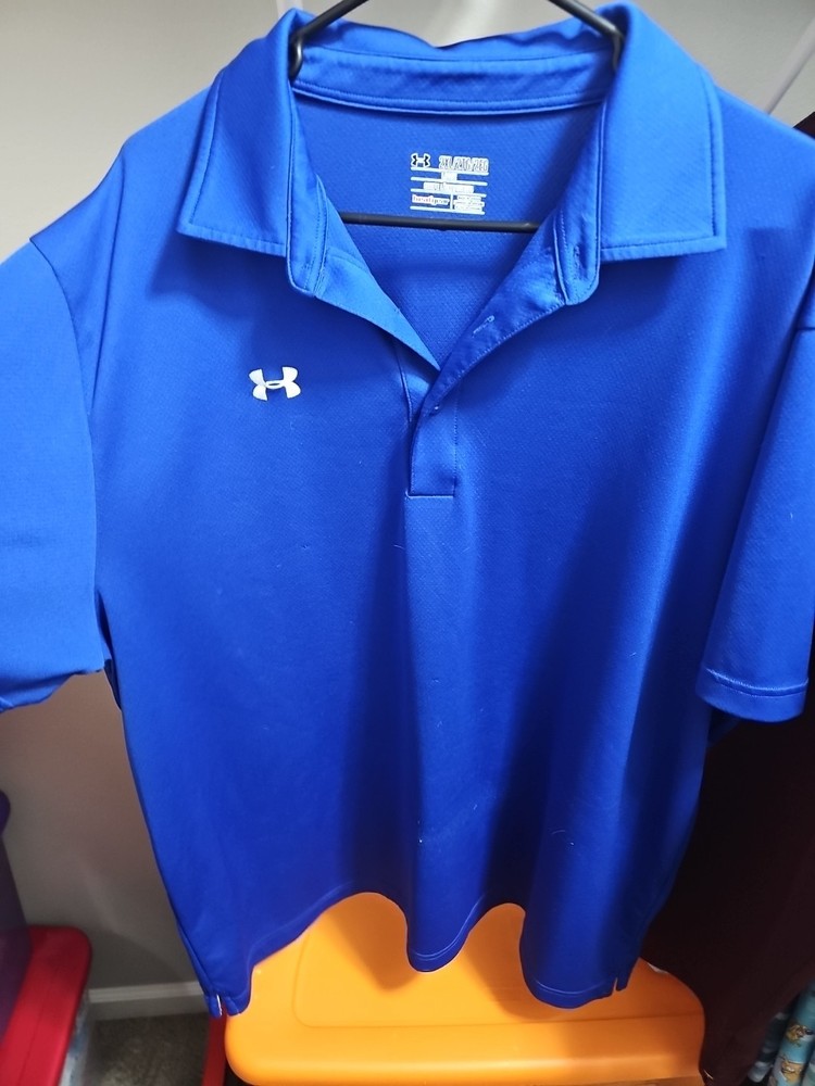 2xl Under Armour Loose Heat Gear  Blue  Golf Polo
