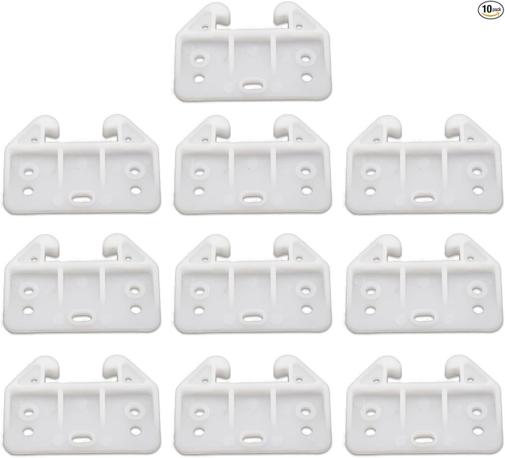 10 White Plastic Drawer Guides - Sturdy Replacement Brackets for Rear Drawers