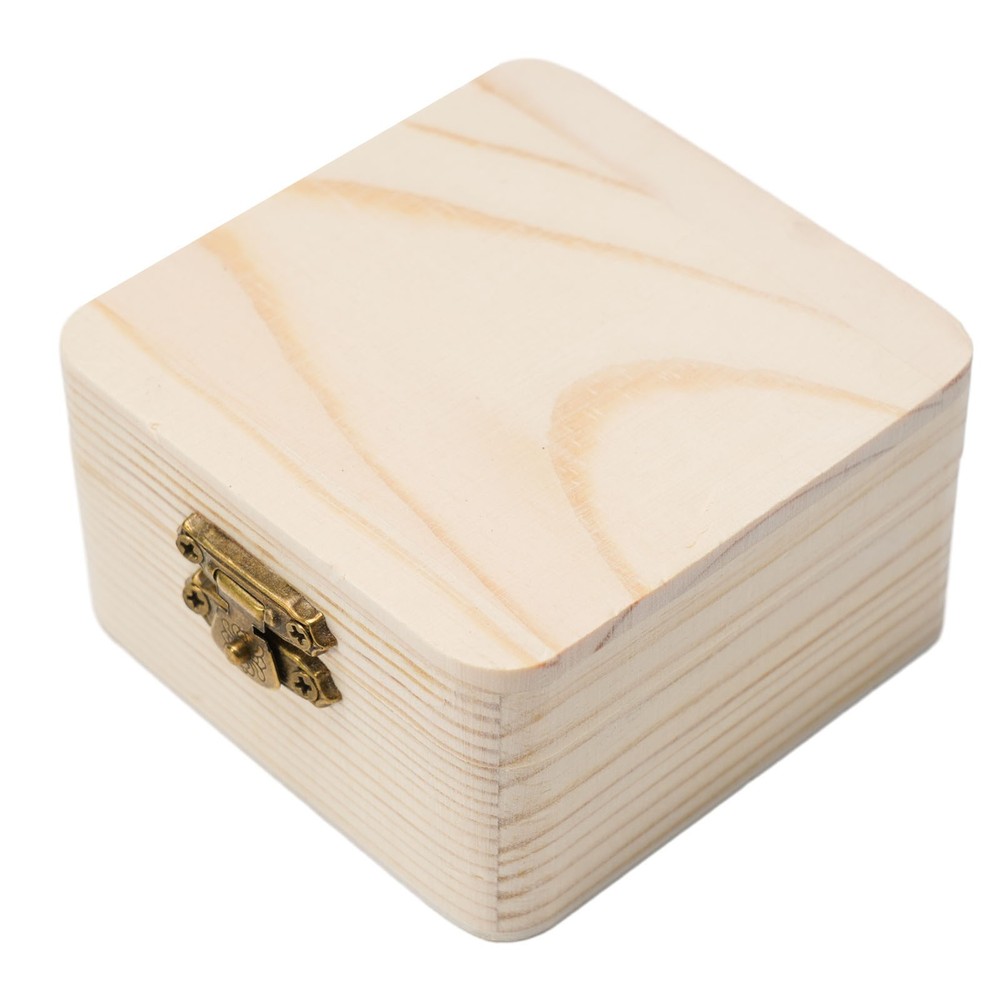 Storage Box Storage Box Wooden 8*8*4.5cm Box High Quality Natural Plain Kit