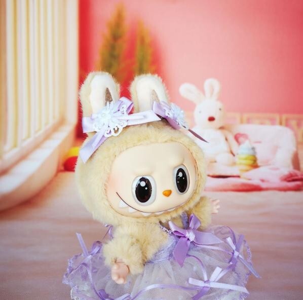 POP MART Monsters Labubu Purple Fairy Dress Plush Doll Set (No Dolls)