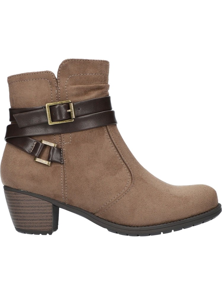 EASY STREET Womens Brown Goring Annelisa Round Toe Block Heel Booties 6 M