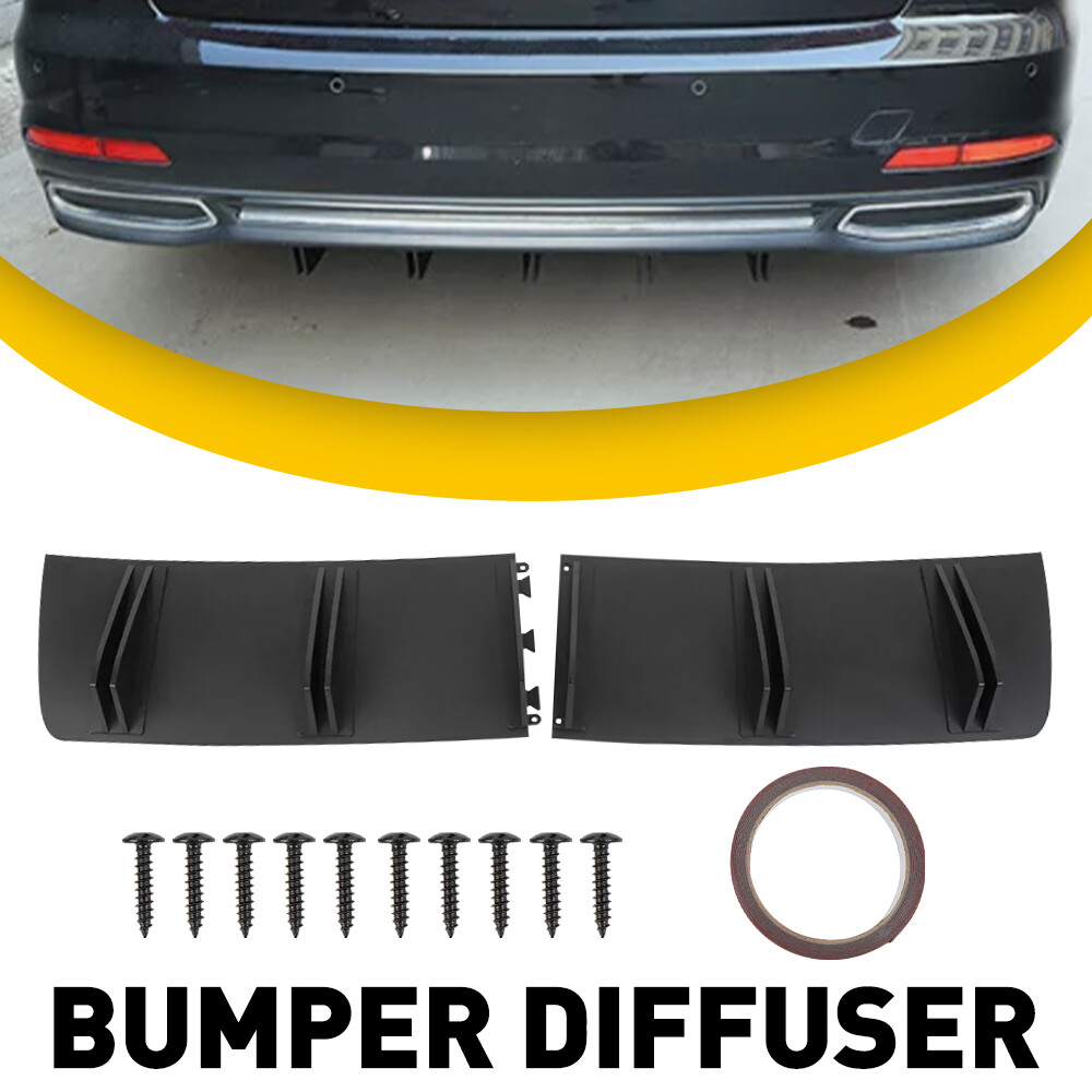 Rear Bumper Lip Diffuser Shark Fin Wing Spoiler Splitter Matte Blac For Nissan M