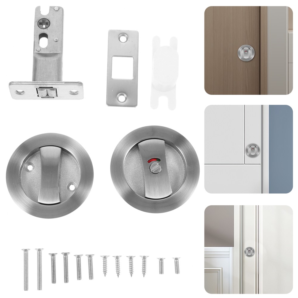 Pocket Door Lock Knob Set with Soft Close Hardware for Sliding Doors