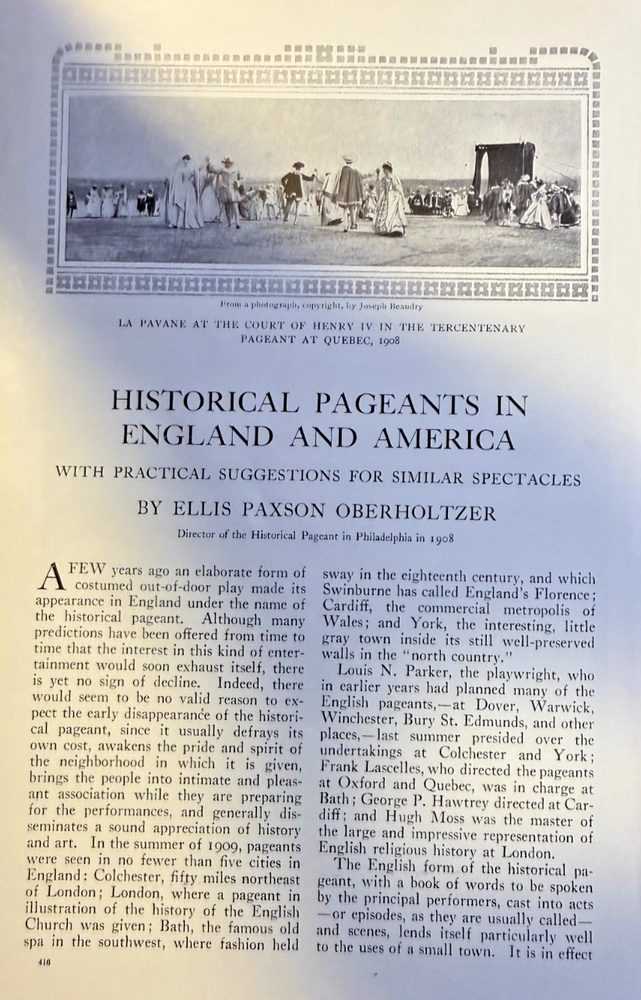 1910 Historical Pageants in England & America illustrated