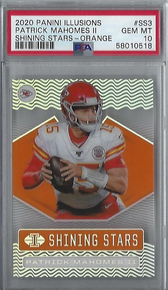 2020 Illusions Patrick Mahomes Shining Stars ORANGE Parallel PSA 10 Gem Mint