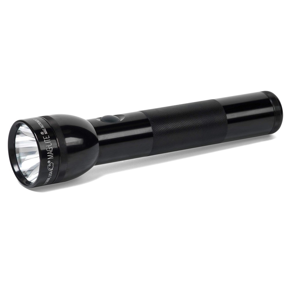 Heavy-Duty Incandescent 2-Cell D Flashlight, Black