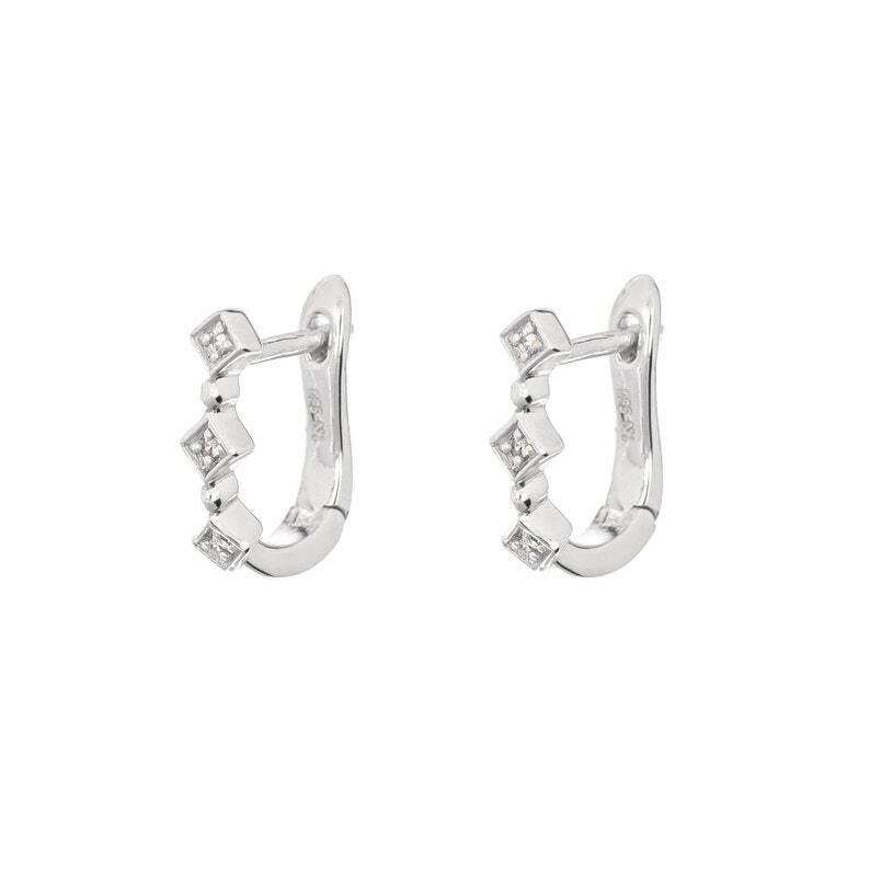 Cartilage hoop Huggie hoop earrings Silver moissanie huggie cartilage earrings
