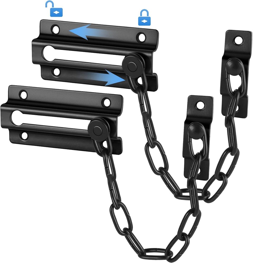 2Pcs Door Chain Lock Door Latch Entrance Front Chain Door Guard Security Latch