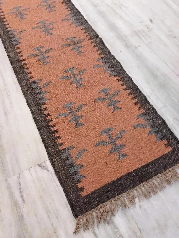 Navajo rug, tribal rug, southwestern rug Wool Jute Rug, Vintage Kilim Rug runner