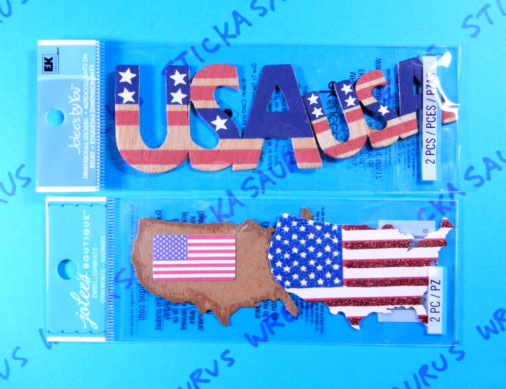 Jolee's Boutique U.S.A. Wording U.S. Continent Map Sticker Packs