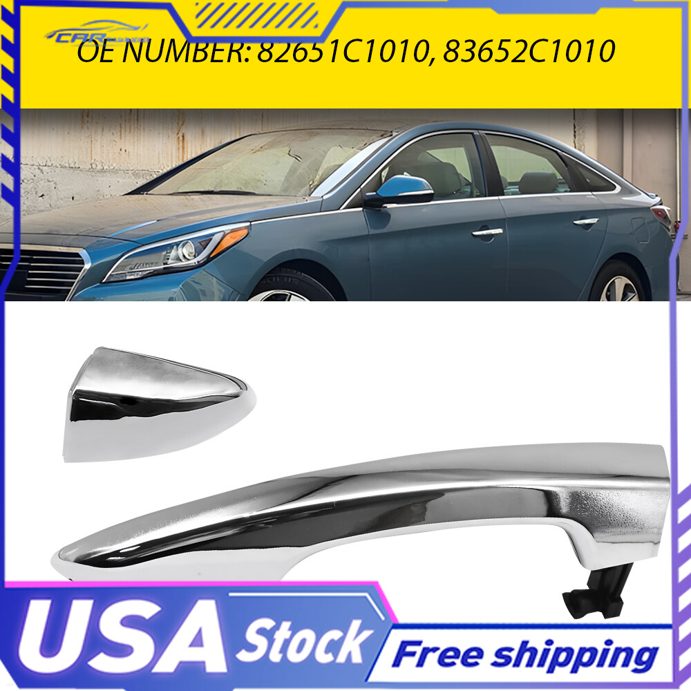 Chrome Door Exterior Handles Rear Driver Left Side for Hyundai for Sonata 15-19