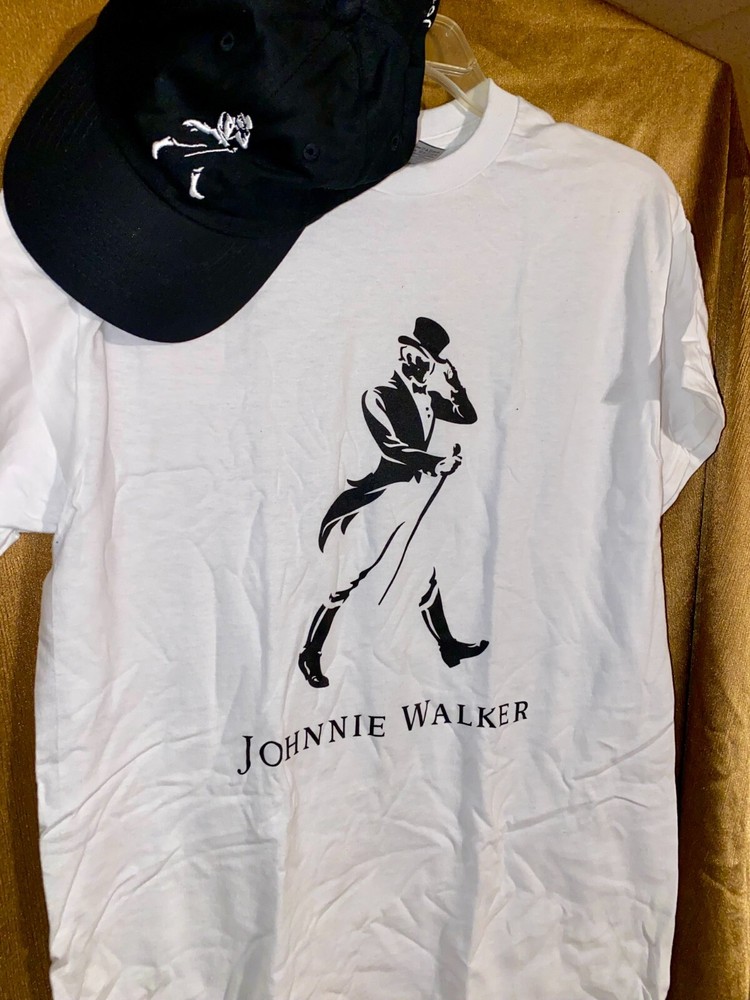 Johnnie Walker Medium Size T-Shirt and Golfer / Dad Hat Set (Brand New)