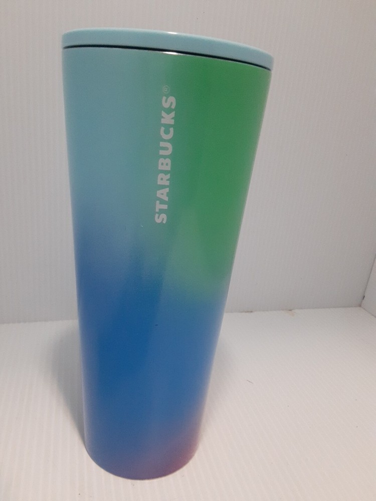 Starbucks 24 Oz Technicolor Paint Cold Cup Rainbow Gradient Summer 2023