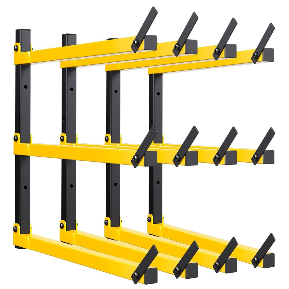 Folding Wall-Mounted Metal Lumber Storage Rack for Wood