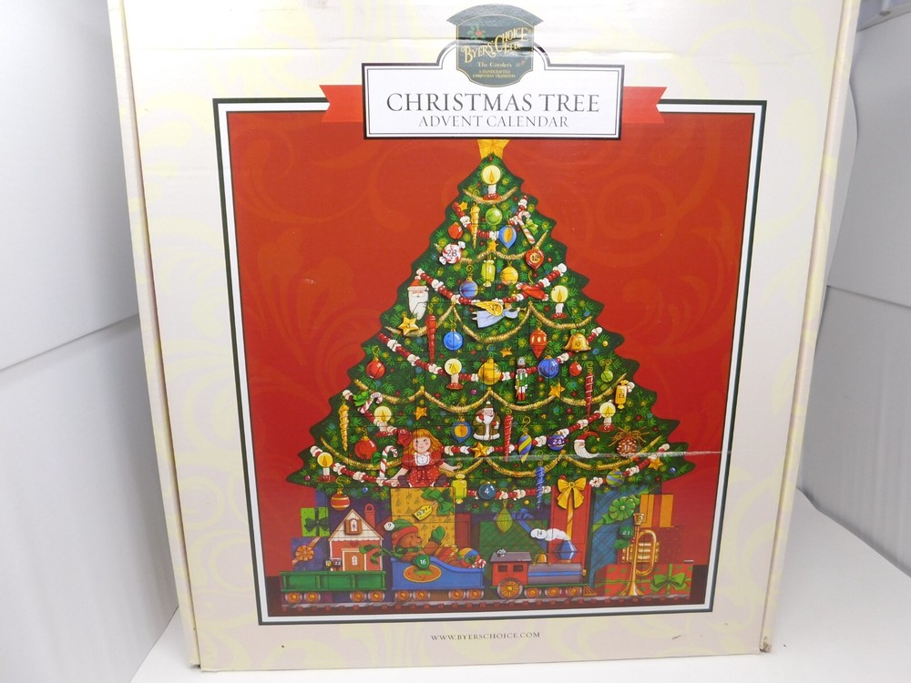 Byers Choice Advent Calendar Christmas Tree Wooden Holiday Collection Free Ship