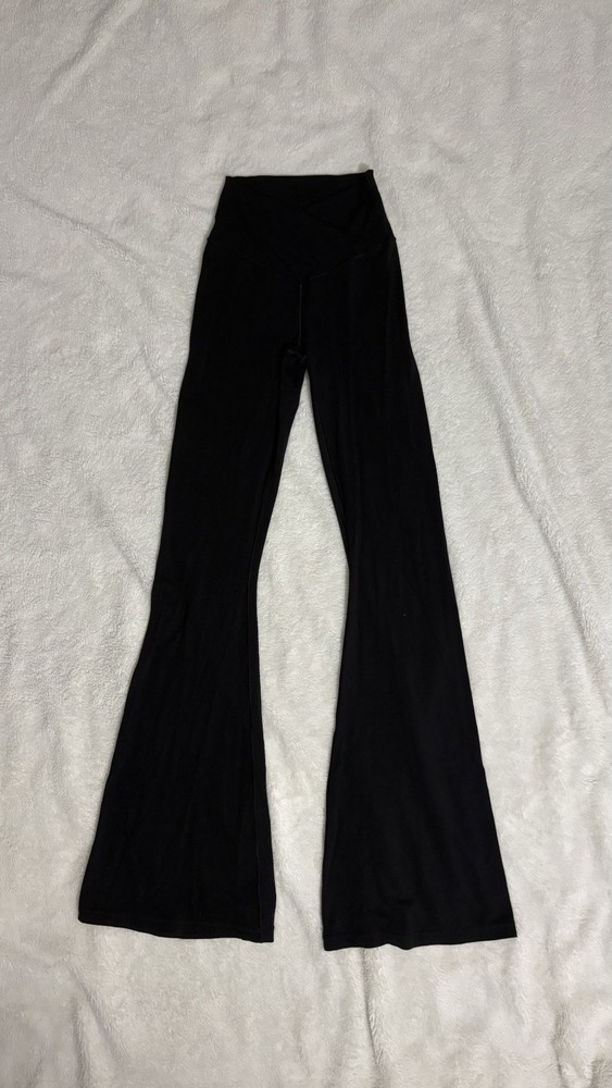 Aerie Offline Real Me Super Flare Crossover Hi-Rise Leggings, Size Small, Black