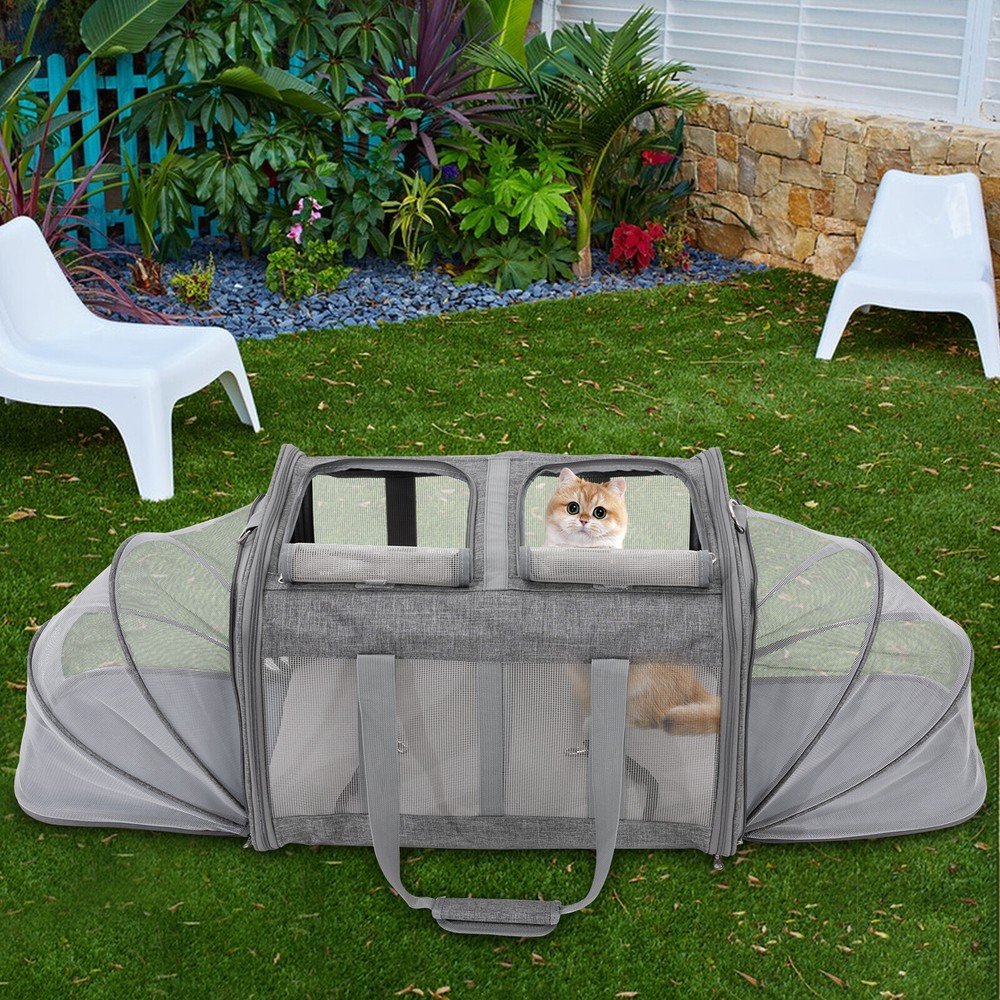 Pet Carrier Expandable Soft Sided Cat Dog Outgoing Travel Bag Airline Approved
