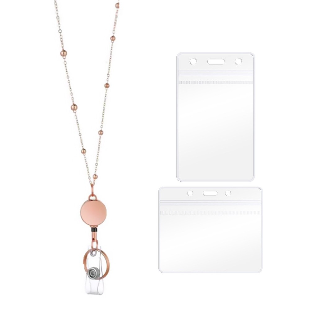 Retractable Badge Reels ID Card Key Ring Carabiner Neck Strap Carry Lanyard