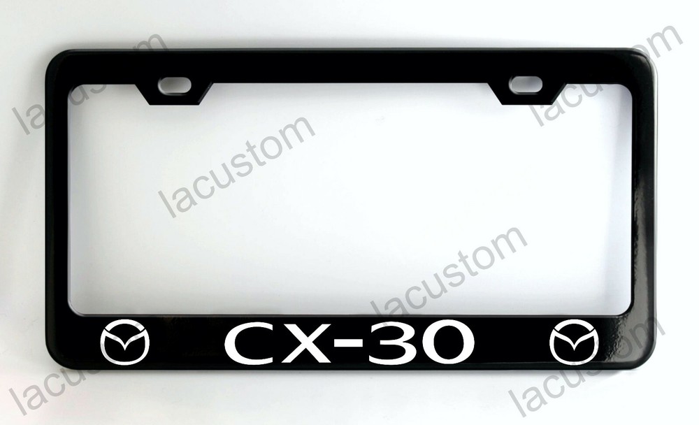 Mazda CX-30 Black License Plate Frame, Custom Made of Powder Coated Metal