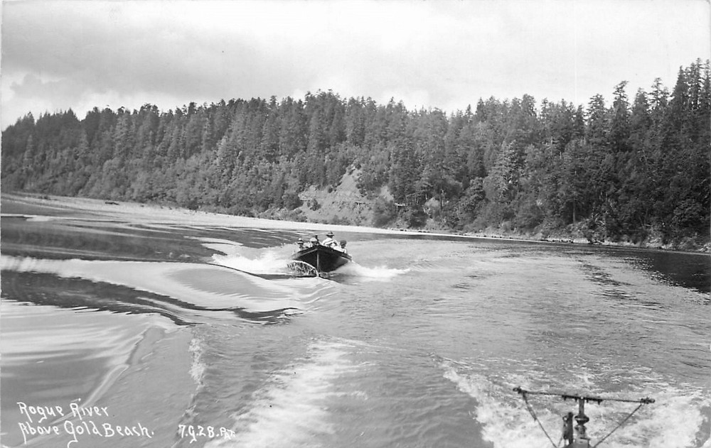 1930s Gold Beach Oregon Rogue River Patterson #7G2B RPPC Postcard 25-9402