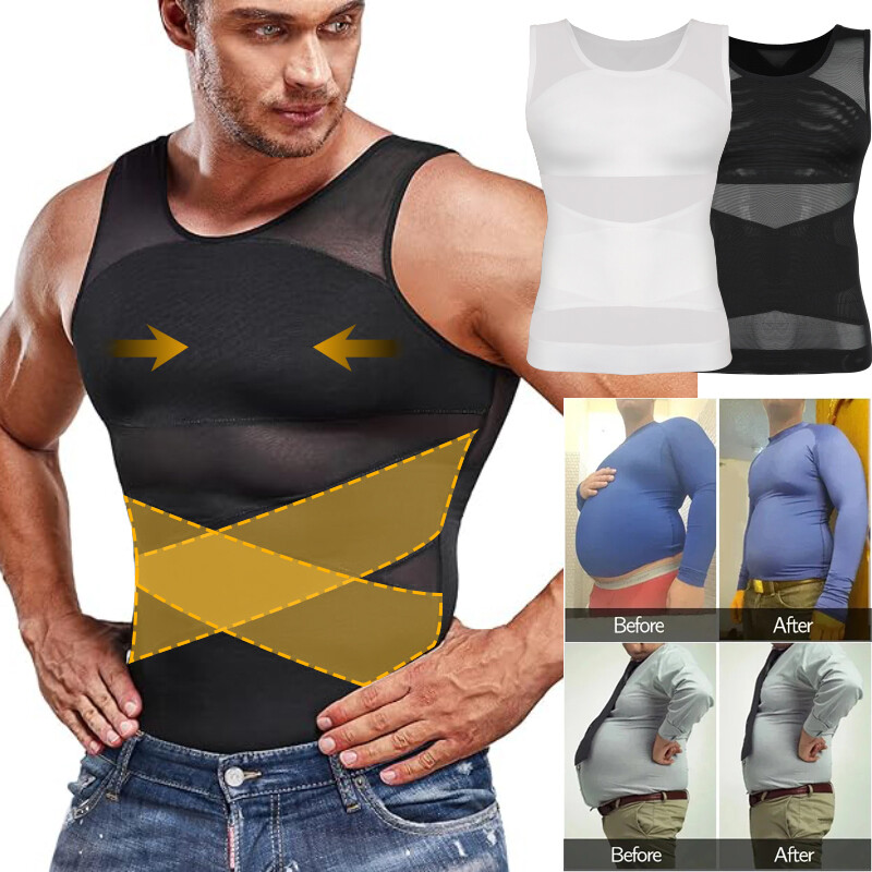 Men's Slimming Waist Trainer Vest Tank Top Shapewear Undershirt