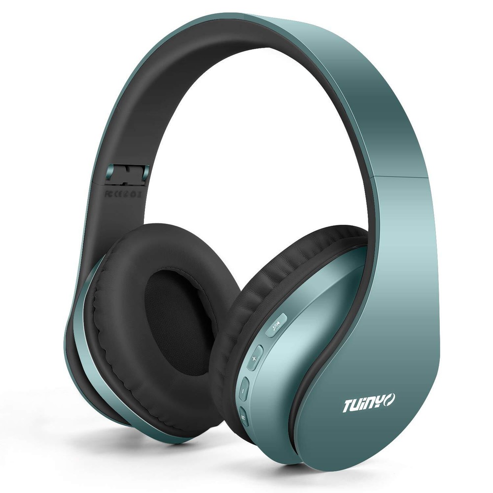 TUIYNO Wireless Over-Ear Bluetooth Headphones with Mic Foldable Stereo Design