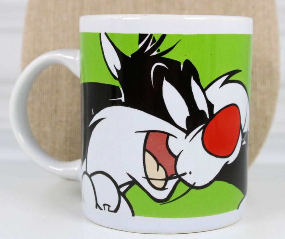 Vintage Looney Tunes Sylvester & Tweety Ceramic Coffee Mug 10oz 1999 Warner Bros