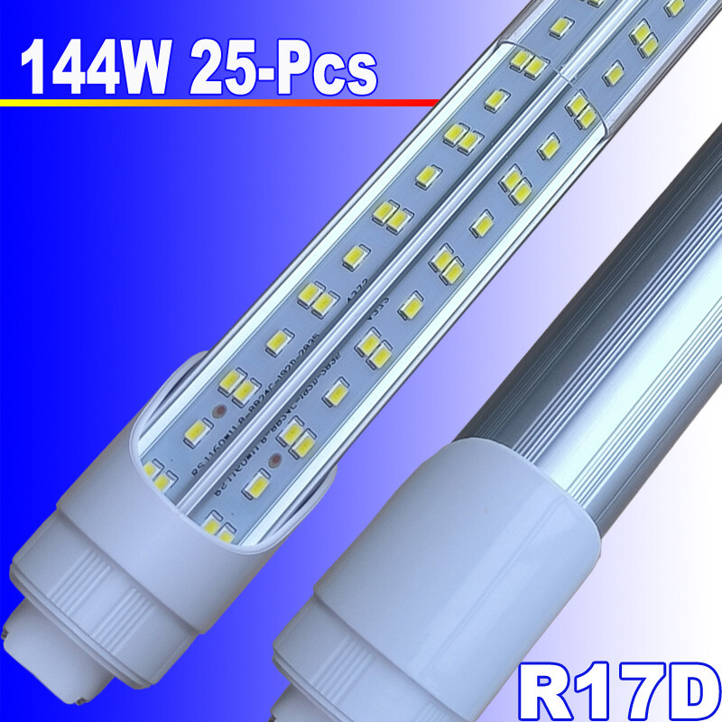 T8 T25 8Ft R17D HO Led Tube Light Bulbs 144W V Shaped 8' Led Shop Light 6500K