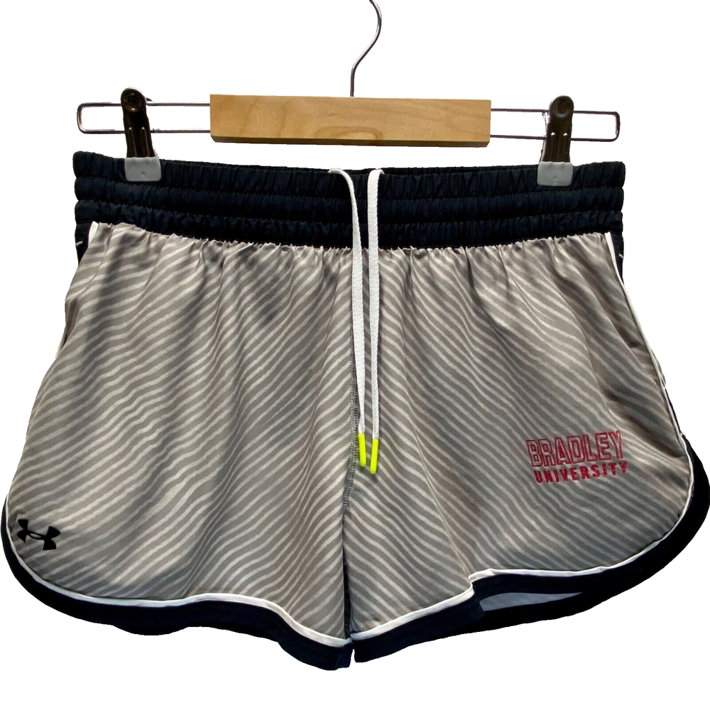 Under Armour Heat Gear Shorts Women's Medium Grey Bradley University Wear EUC