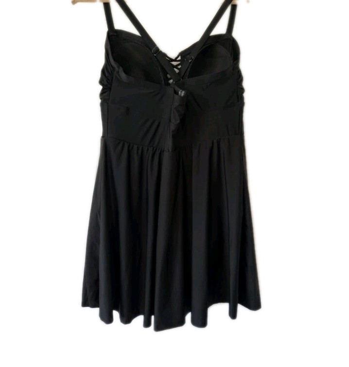 Torrid Wireless Long Lattice Front Swim Dress W/ Brief size 5X