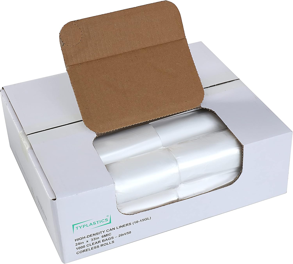 Trash Can Liners - Wholesale 1000 Count High Density Garbage Bags on Perforated