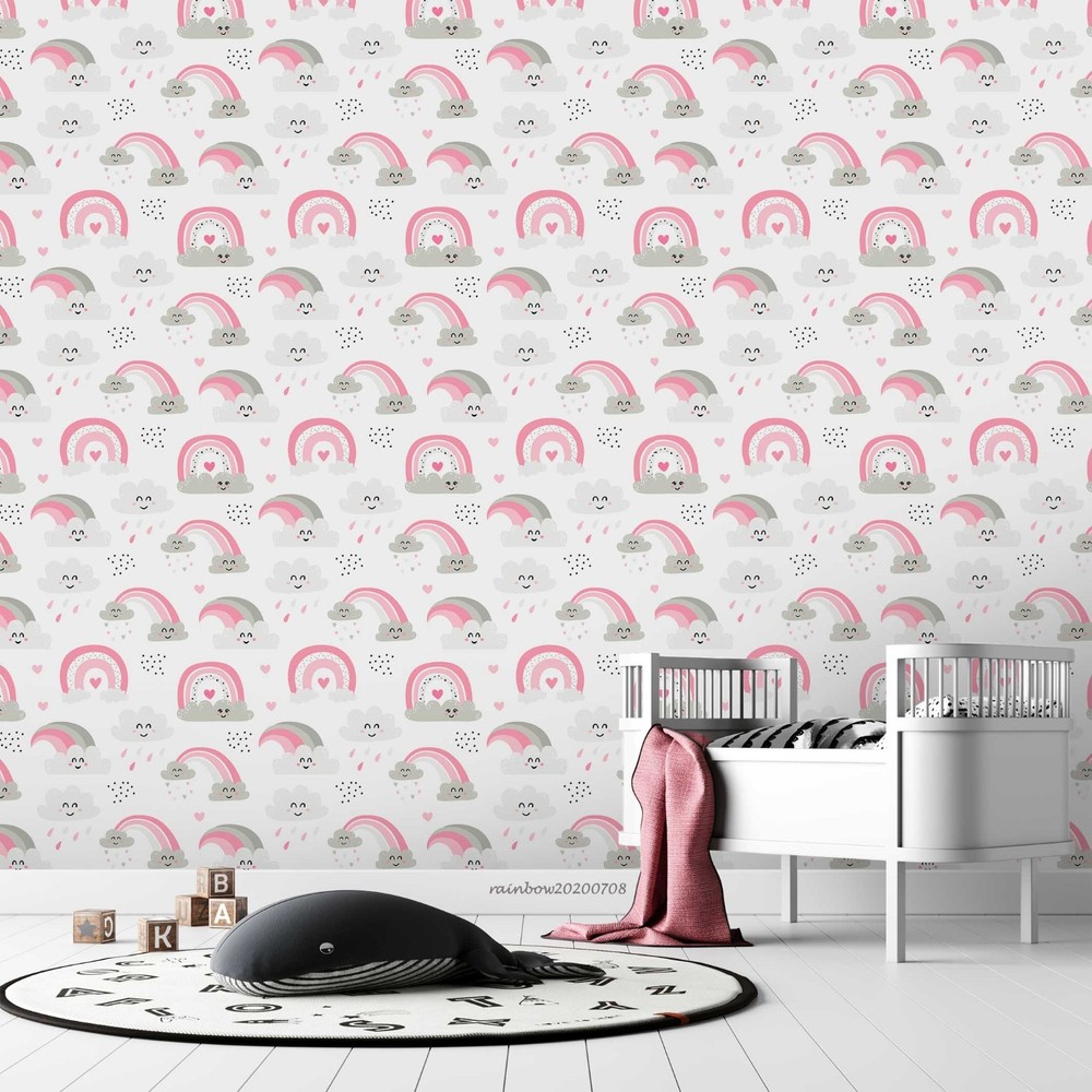 3D Rainbow Clouds Watercolor Pattern Wall Murals Wallpaper Murals Wall Sticker 6